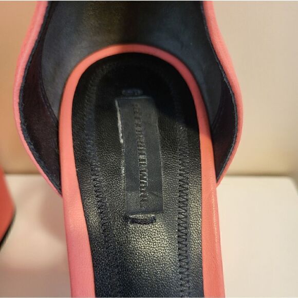 Alexander Wang "Abby" Flou Coral Leather Notch Cut Out Heel Sandals Sz 9/39 $675 - Picture 5 of 9